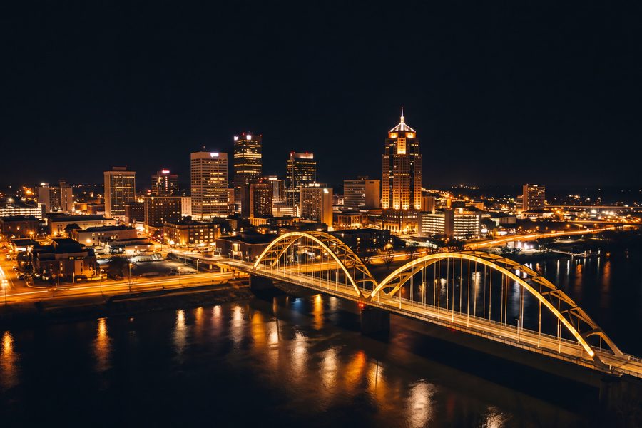 Downtown Little Rock at night