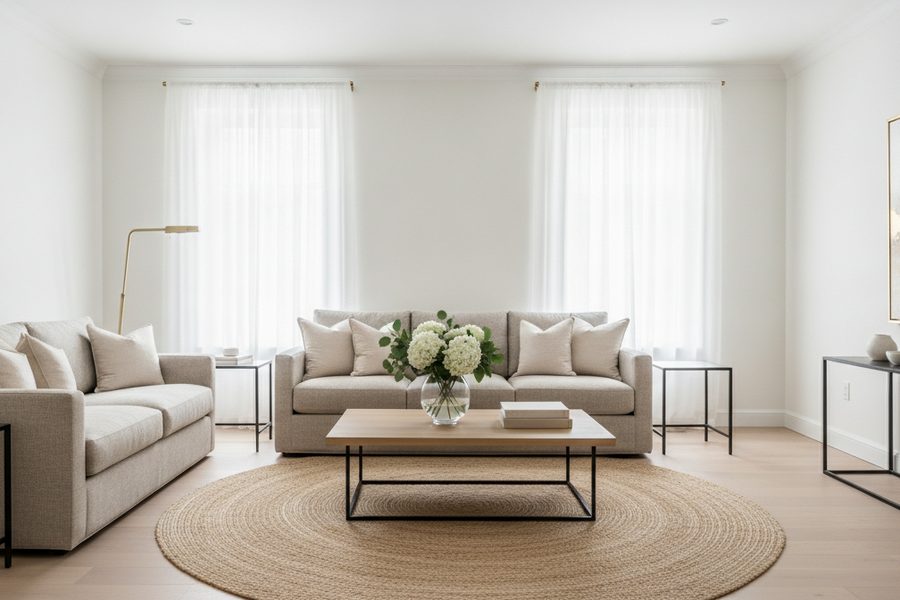 A staged living room